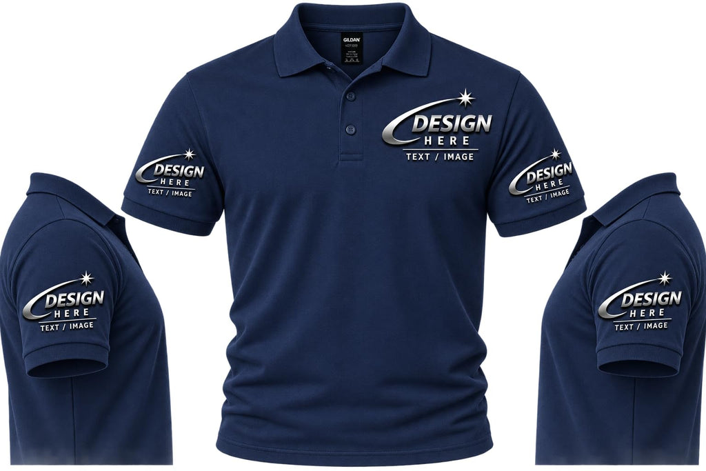 World and Space Custom Polo Shirts for Men with Logo or Text