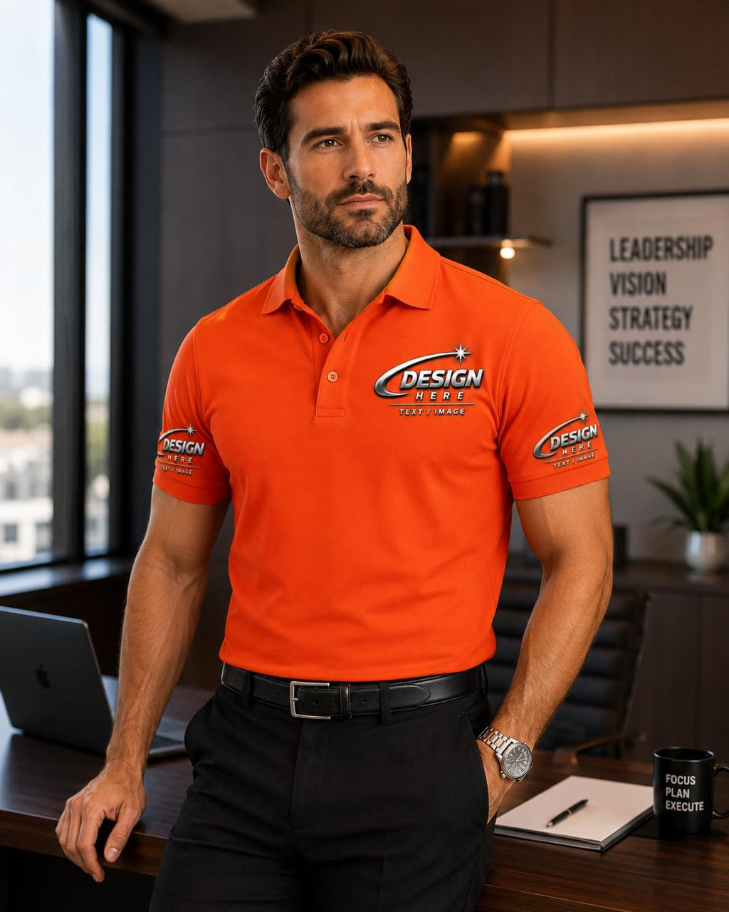 World and Space Custom Polo Shirts for Men with Logo or Text
