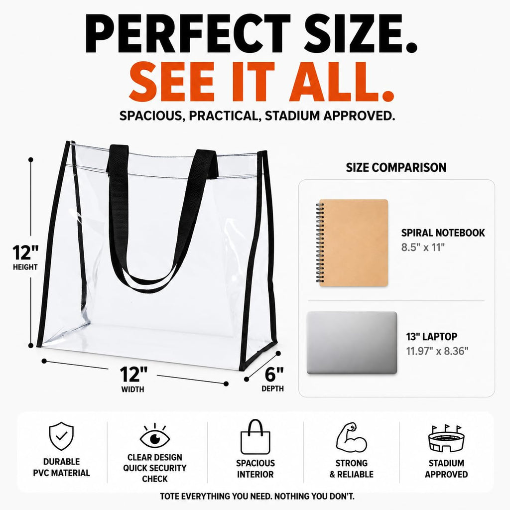Clear Backpack, Stadium Approved Clear Bag for School, College, Sports, Concerts, and Travel