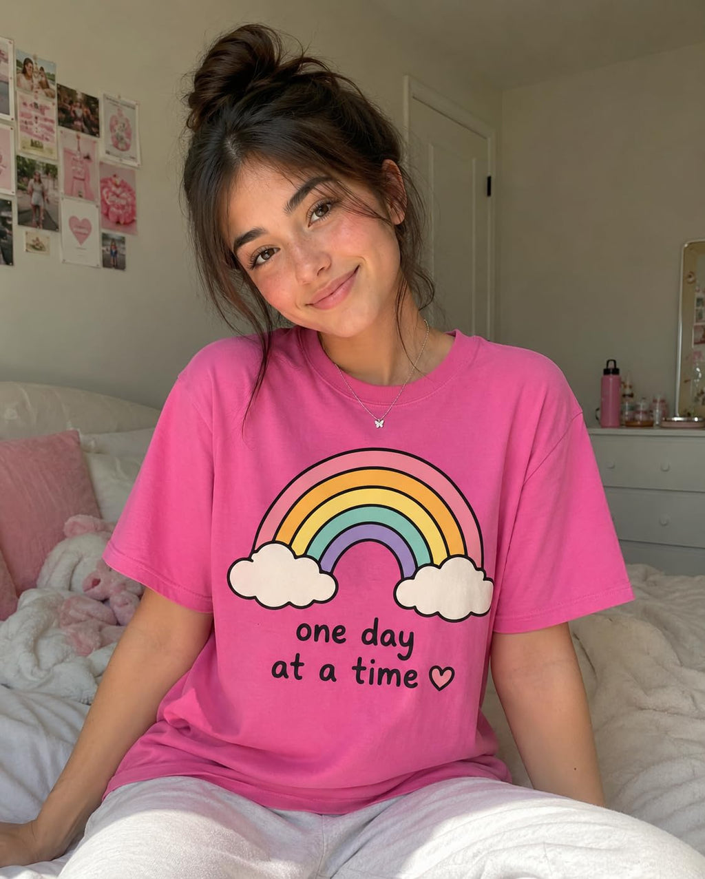 Women's Graphic Rainbow Casual Short Sleeve T-Shirt