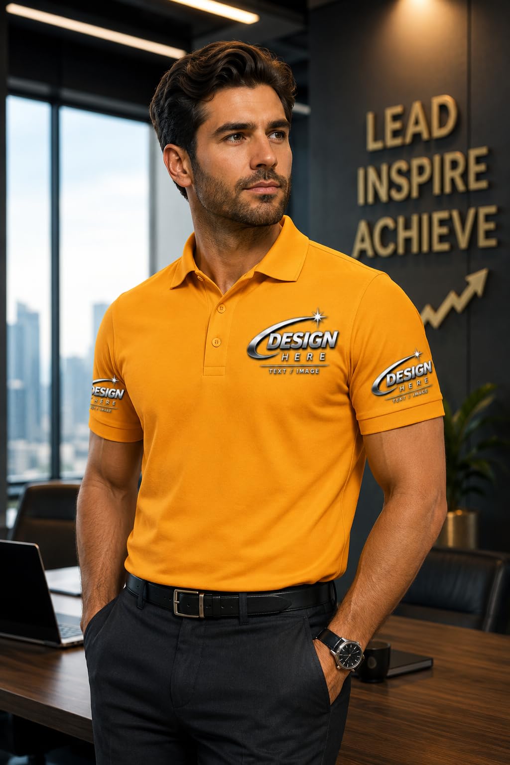 World and Space Custom Polo Shirts for Men with Logo or Text