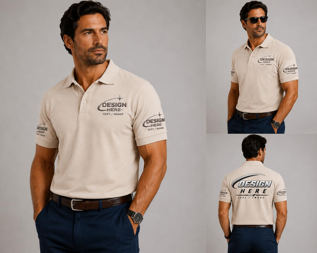 World and Space Custom Polo Shirts for Men with Logo or Text
