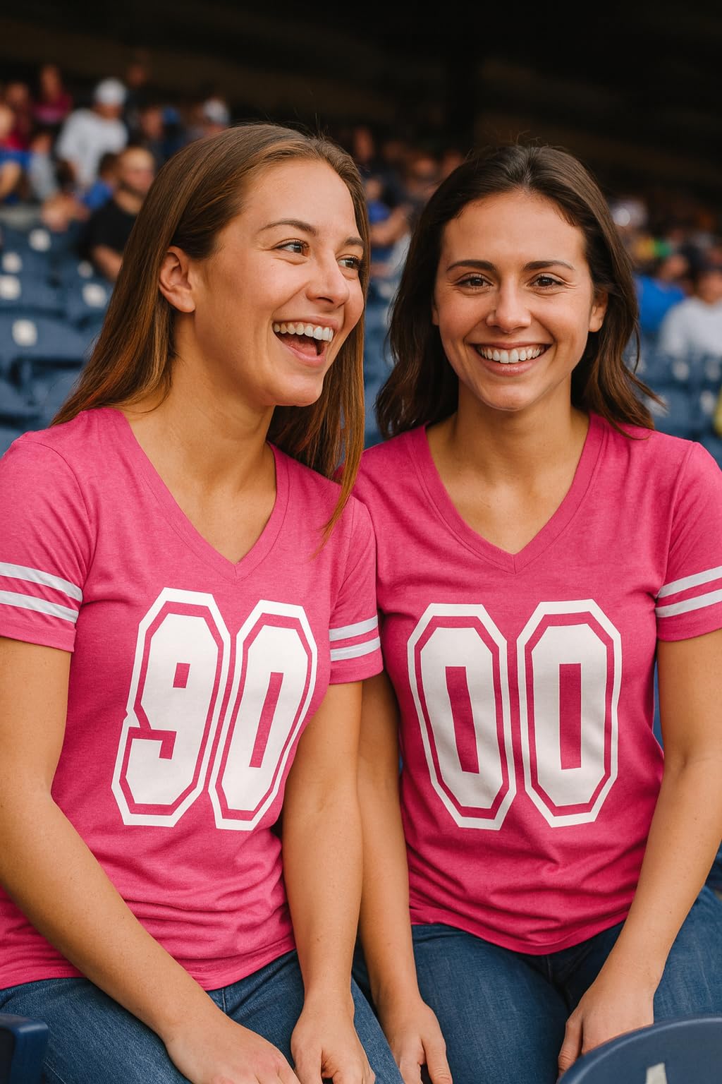 Custom Women's Football V-Neck Jersey T-Shirt, Fine Jersey Material