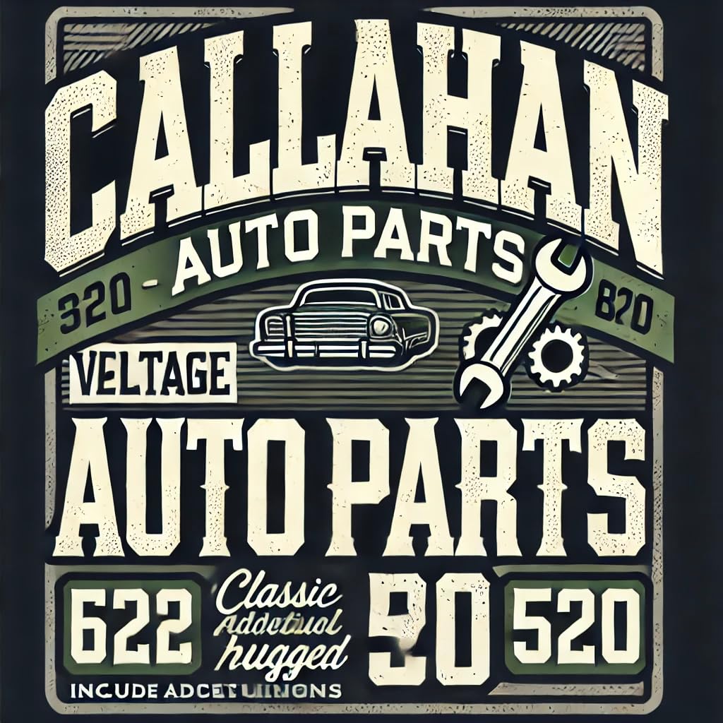 Vintage Callahan Auto Parts T-Shirt, Retro Car Enthusiast Graphic Tee, Classic Dark Green and White Design