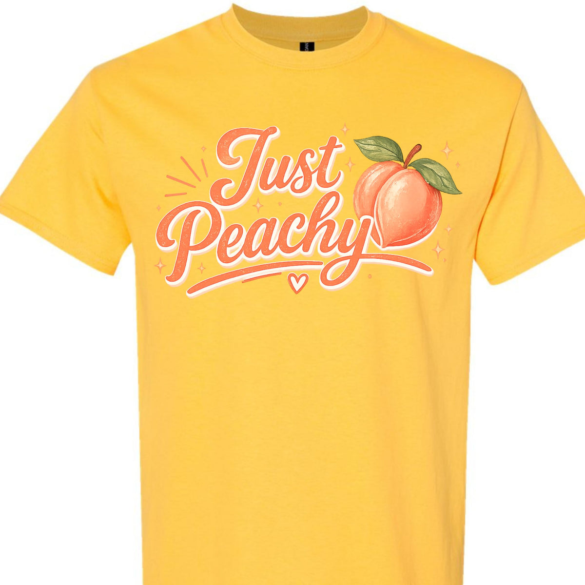 Just Peachy Shirt for Women, Cute Peach Graphic Tee, Aesthetic Summer Fruit T-Shirt, Funny Positive Vibe, Trendy Top