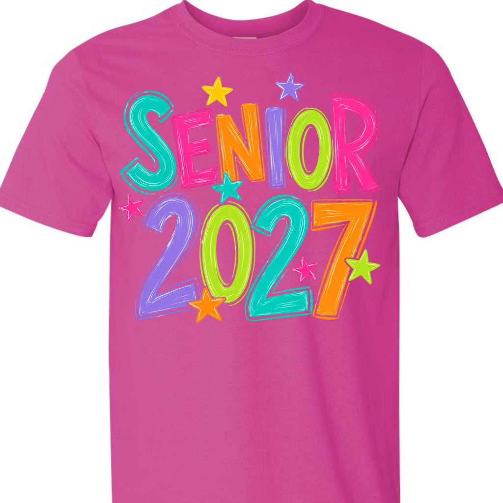 Senior 2027 Class of 2027 Colorful Graduation Graphic T-Shirt