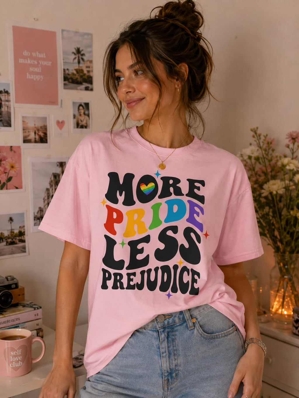Pride Month Rainbow Graphic Tee, Colorful LGBT Pride T-Shirt