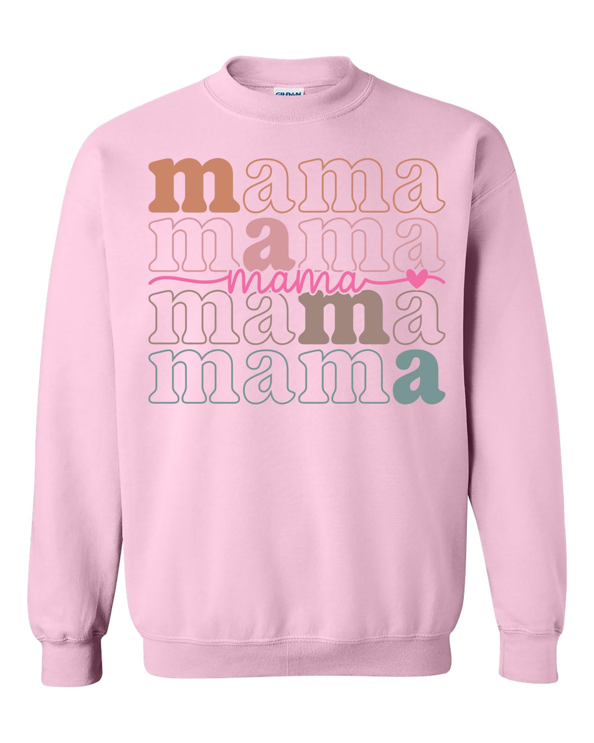 World and Space Mama Rainbow Text Sweatshirt for Women Cute Retro Mom Crewneck Pullover Cozy Graphic Top