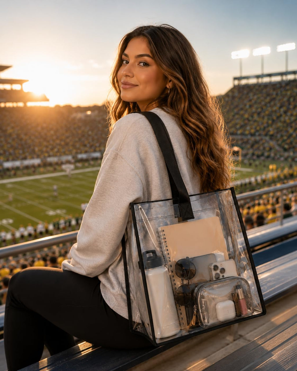 Clear Backpack, Stadium Approved Clear Bag for School, College, Sports, Concerts, and Travel