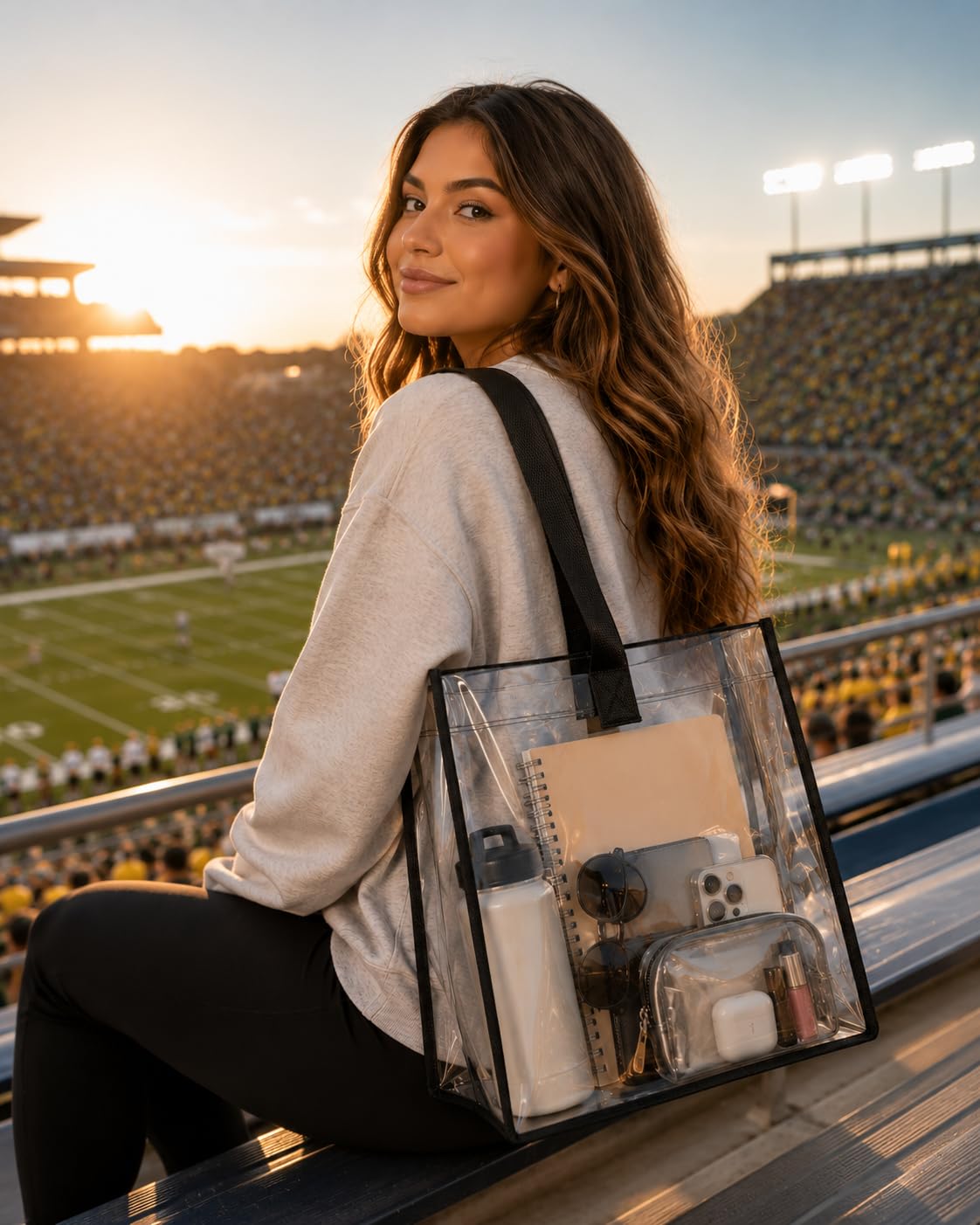 Clear Backpack, Stadium Approved Clear Bag for School, College, Sports, Concerts, and Travel