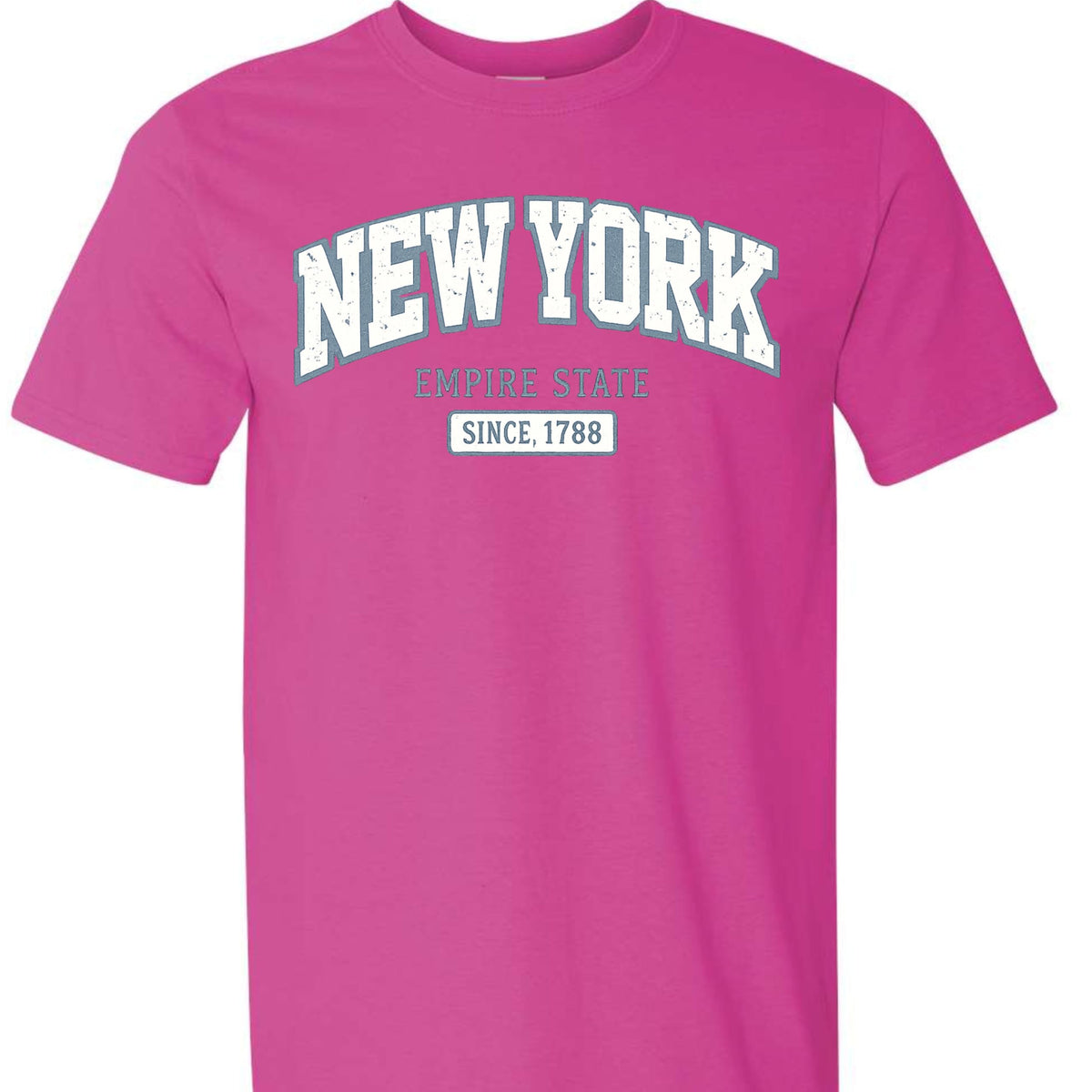 New York Empire State 1788 Women's Graphic Tee, Premium Soft Cotton, Vintage NYC Street Style, Lightweight Casual Summer Top