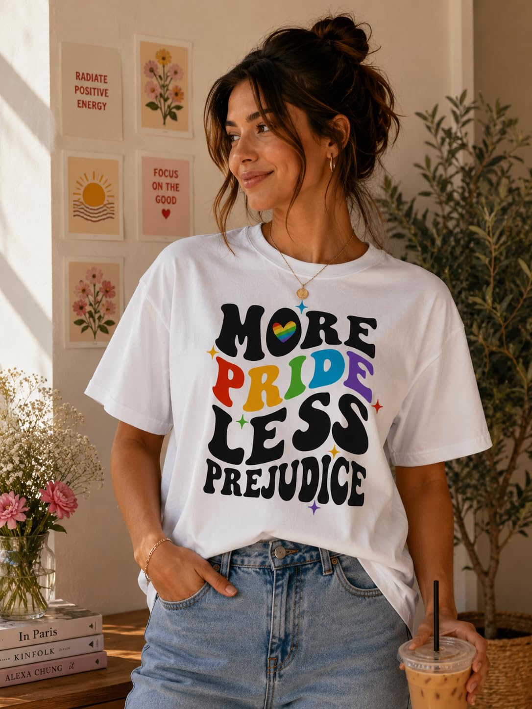 Pride Month Rainbow Graphic Tee, Colorful LGBT Pride T-Shirt