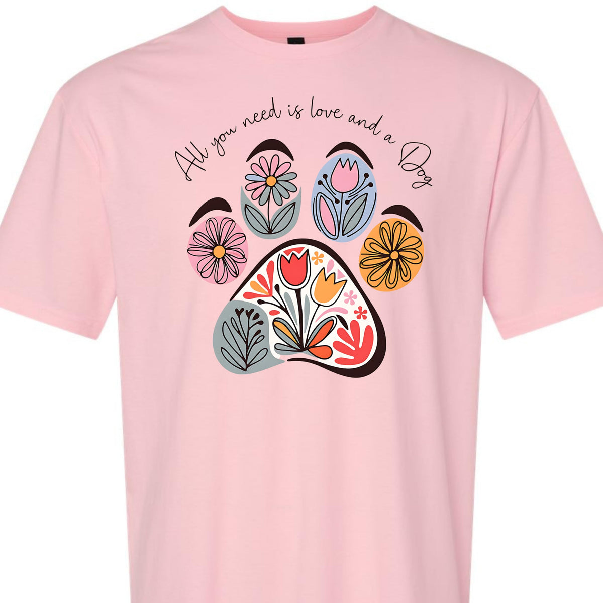 Dog Mom Shirt for Women, Cute Floral Paw Print Graphic Tee, Aesthetic Dog Lover T-Shirt, Casual Pet Mom Gift