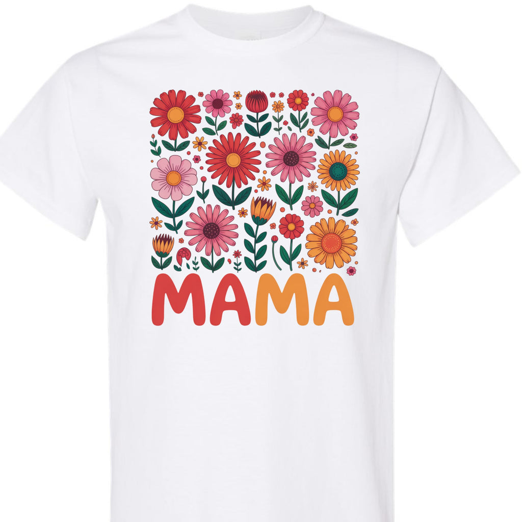 Mama Flower Shirt for Women, Cute Floral Graphic Tee, Retro Wildflower T-Shirt