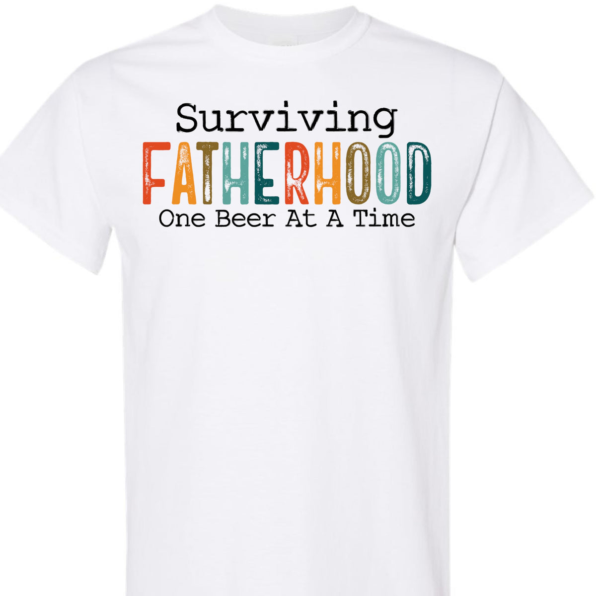 Surviving Fatherhood Funny Dad Beer Graphic Tee, Retro Father's Day T-Shirt, Gift for Dads, Husband, Grandpa