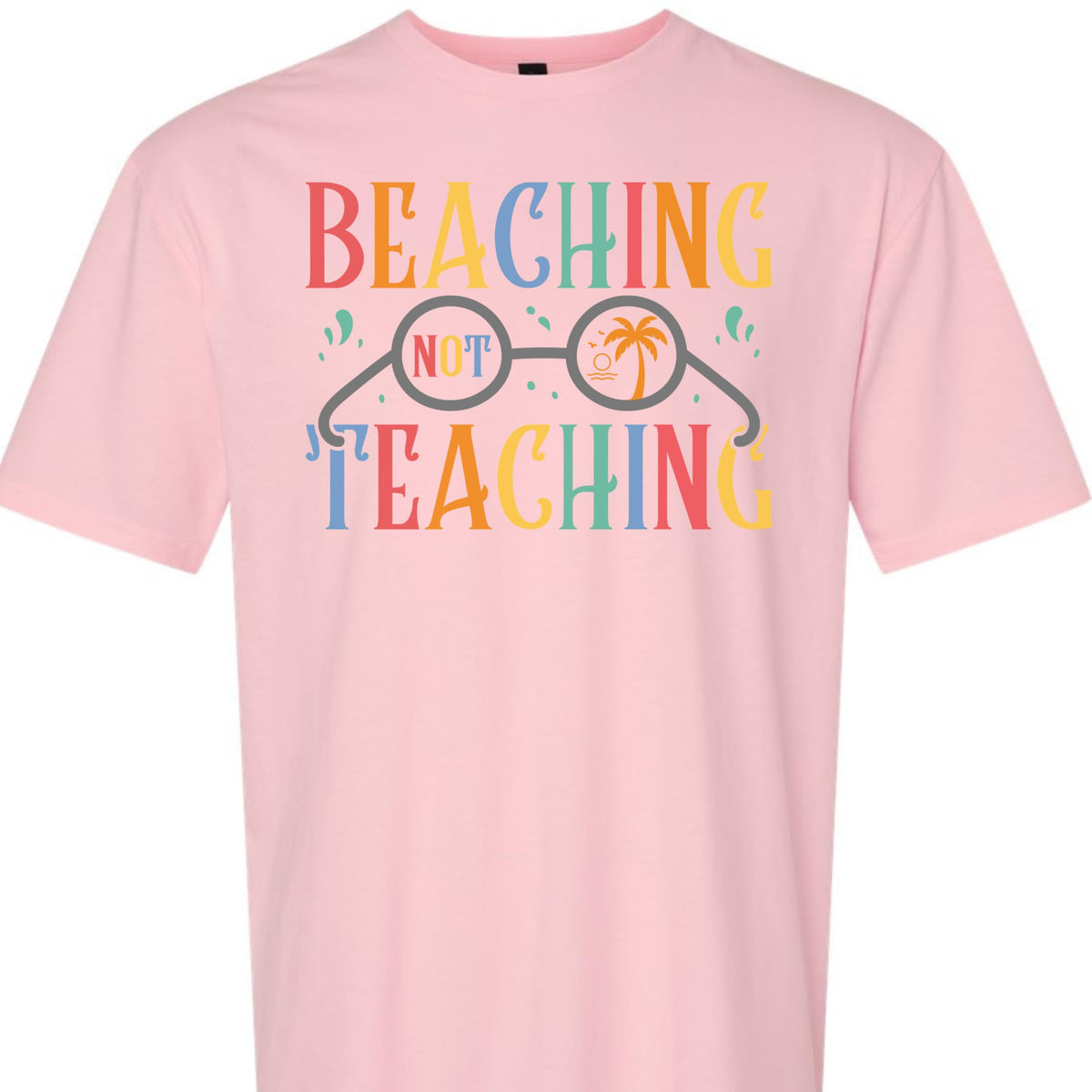 World and Space T-Shirt for Women, Funny Teacher Summer Vacation Tee, Retro Beach Graphic, 100% Cotton, Classic Fit