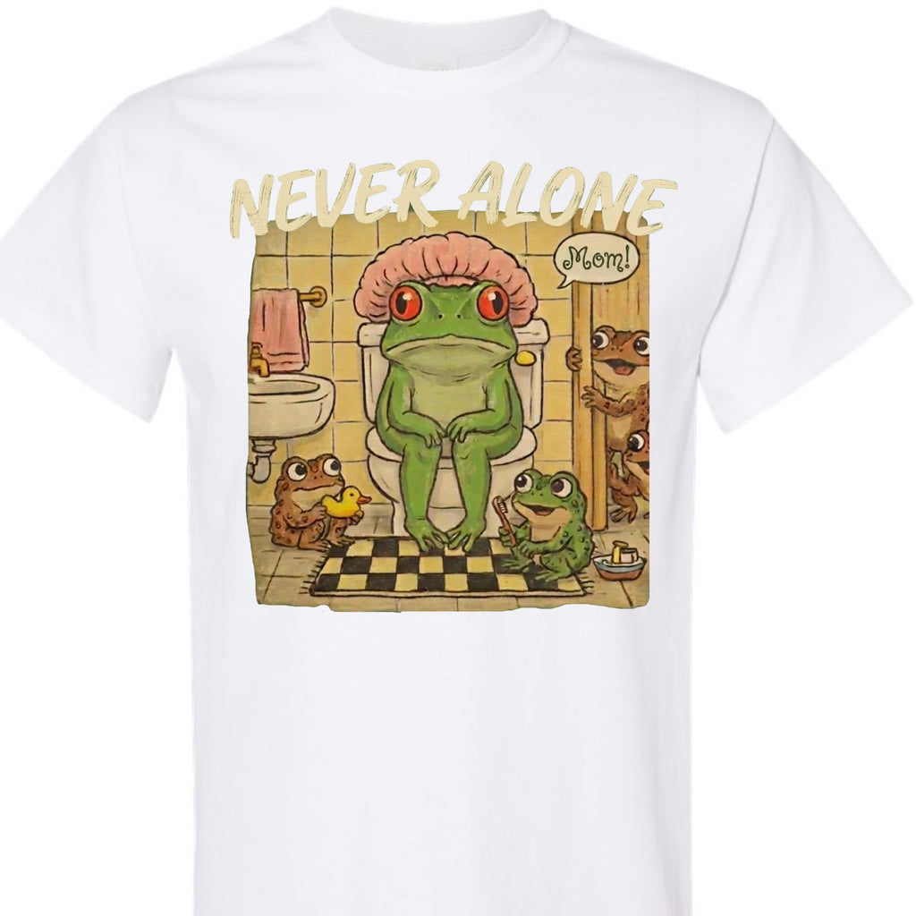 Never Alone Frog Mom Funny Graphic T-Shirt for Women