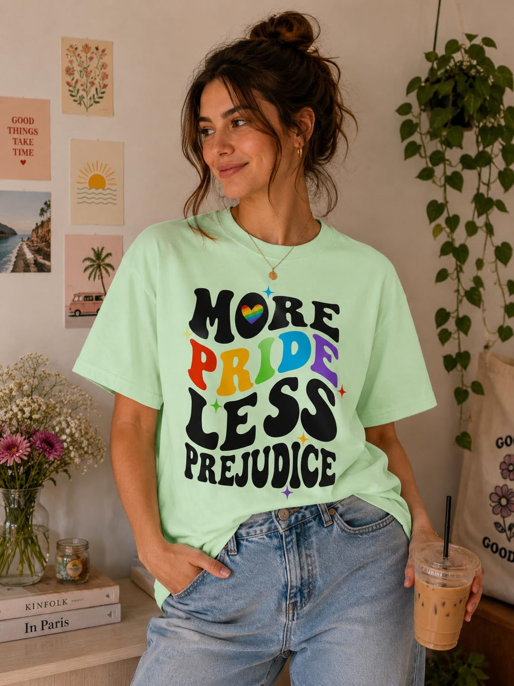 Pride Month Rainbow Graphic Tee, Colorful LGBT Pride T-Shirt
