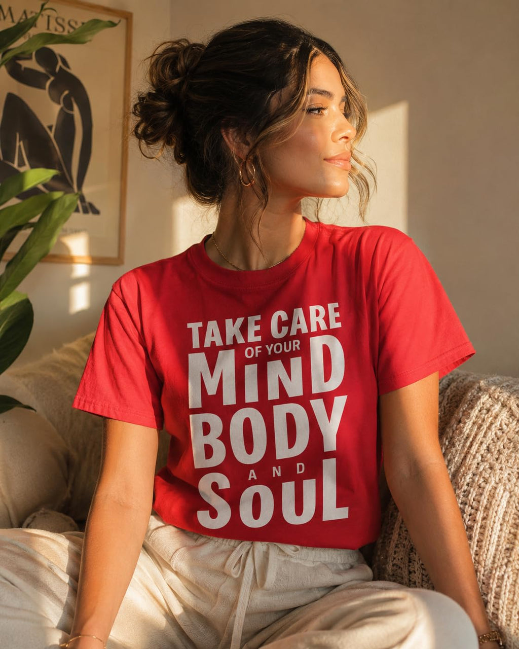 Take Care of Your Mind Body and Soul Graphic Tee, Inspirational Mental Health T-Shirt for Women, Men, Teens
