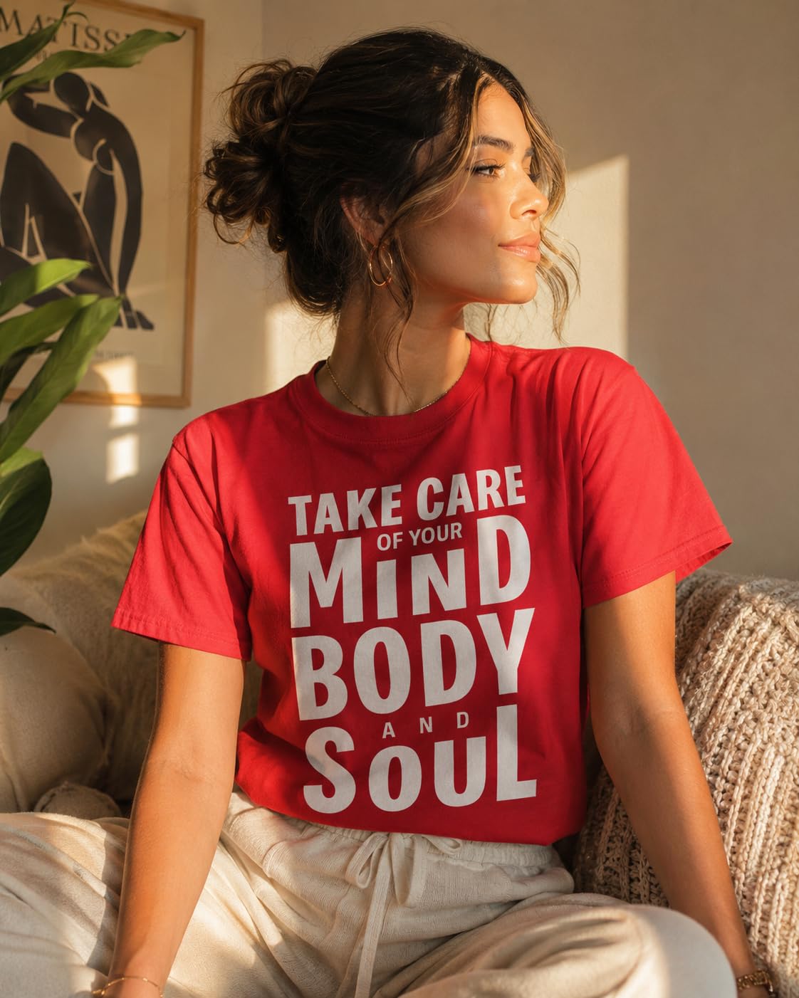 Take Care of Your Mind Body and Soul Graphic Tee, Inspirational Mental Health T-Shirt for Women, Men, Teens