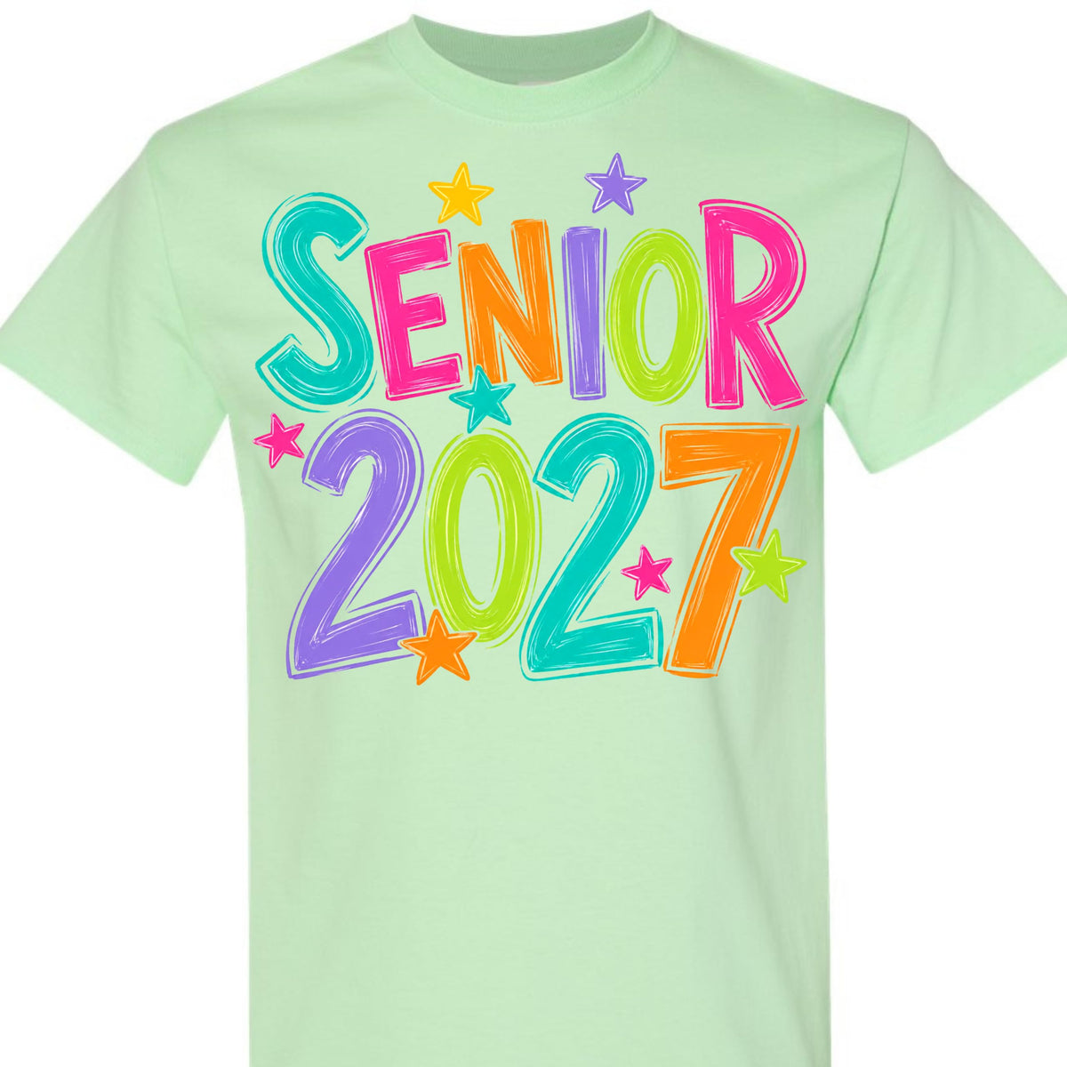 Senior 2027 Class of 2027 Colorful Graduation Graphic T-Shirt