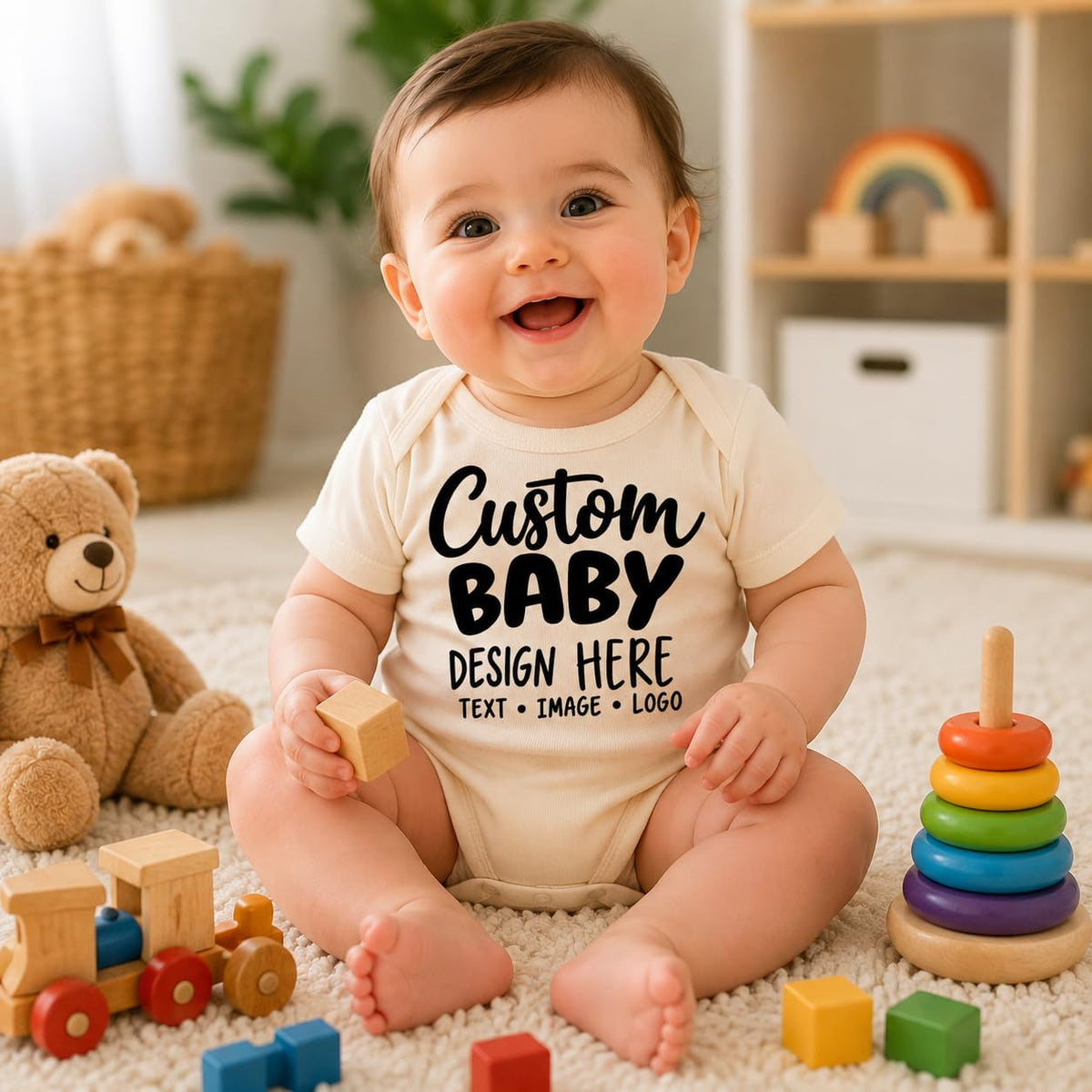 World and Space Custom Personalized Baby Bodysuit for Boys & Girls