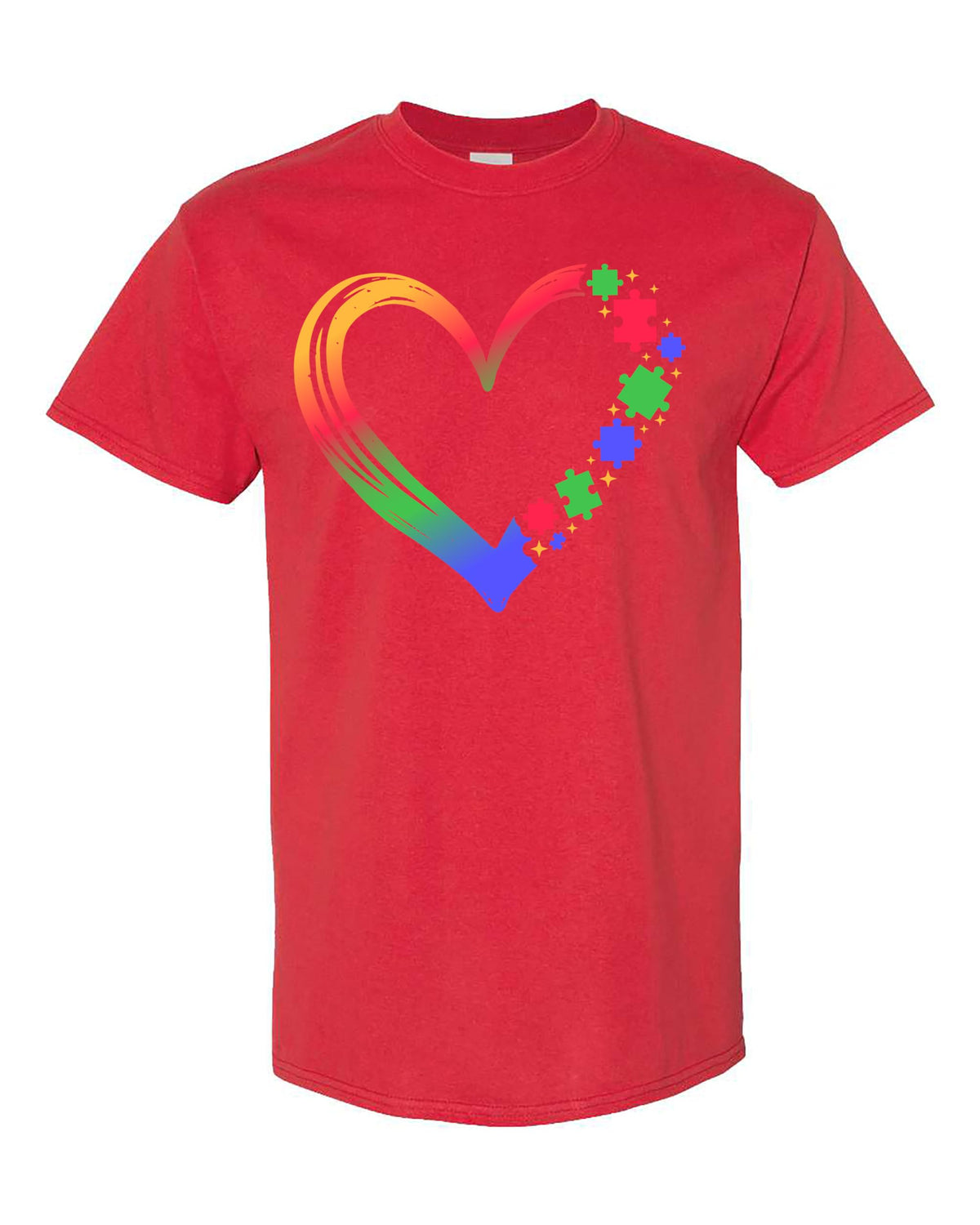 World and Space Autism Awareness Heart Mom T-Shirt, Puzzle Design Support Tee Shirt