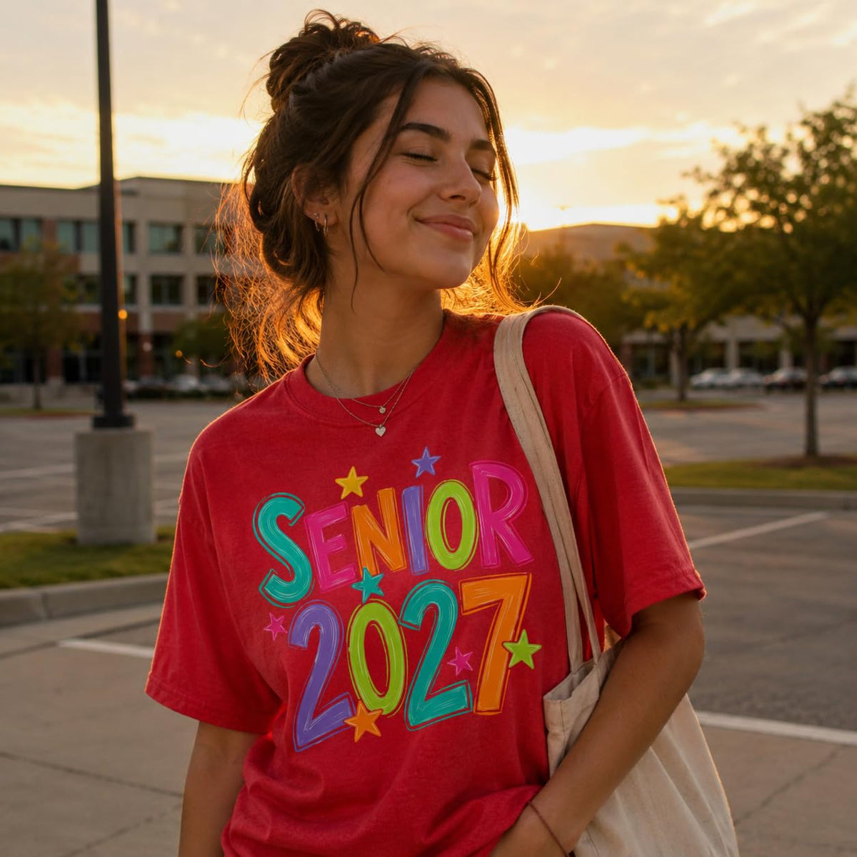 Senior 2027 Class of 2027 Colorful Graduation Graphic T-Shirt
