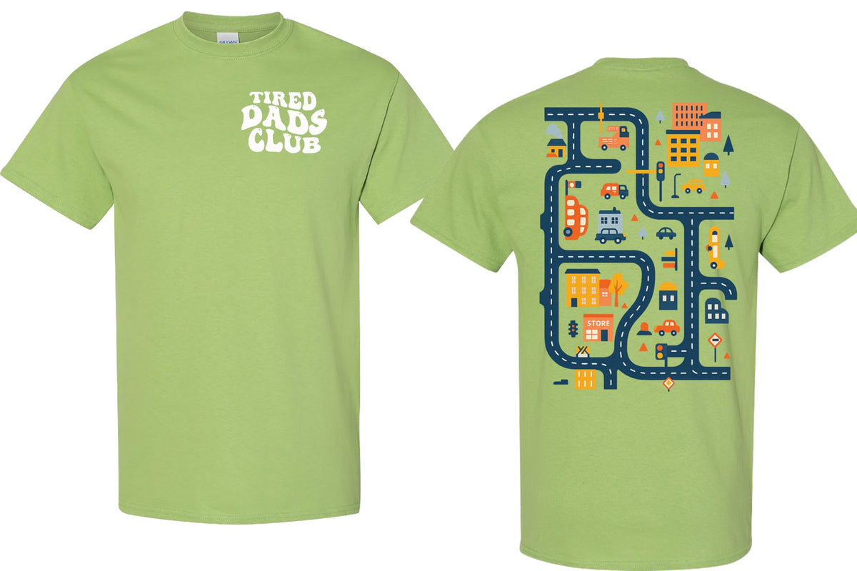 Tired Dads Club Shirt, Play Cars On Dad's Back Mat Road Car Race Track Shirt, Gift for Father