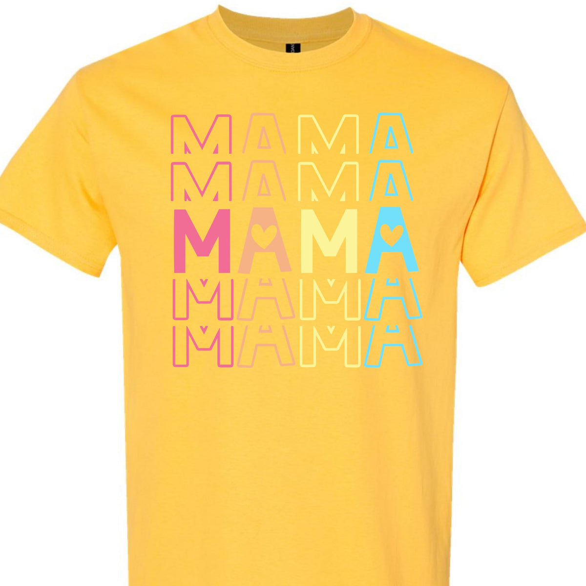 Mama Graphic T-Shirt with Pastel Heart for Women