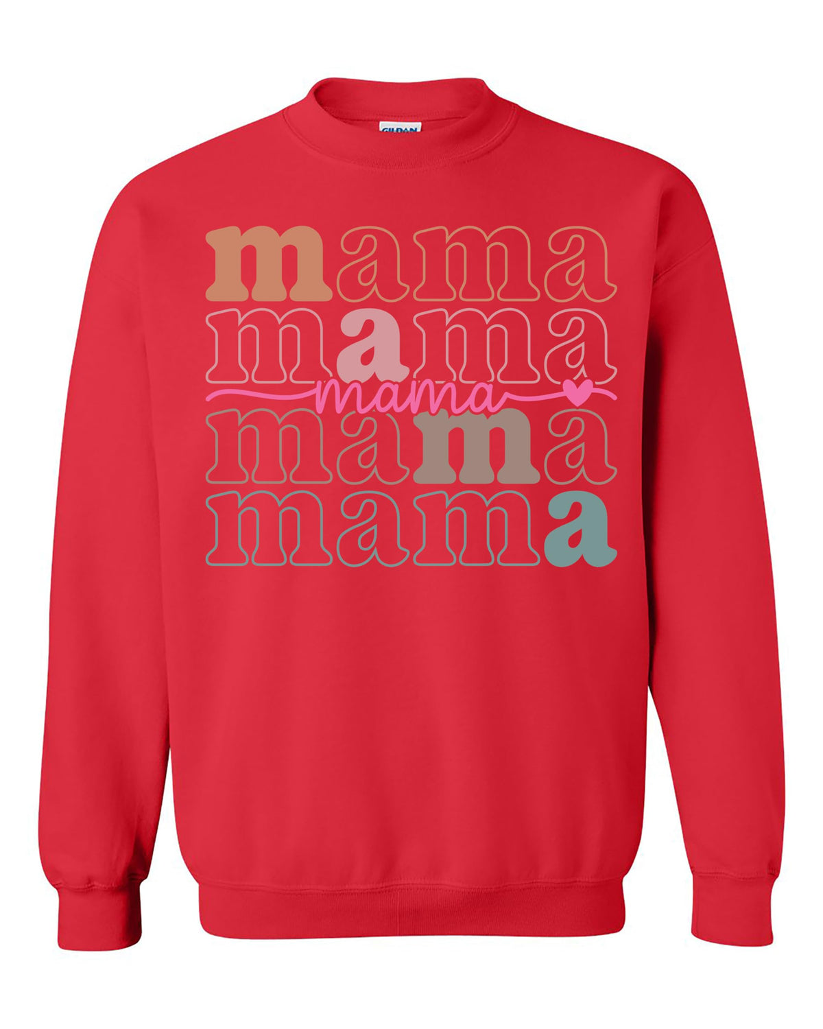 World and Space Mama Rainbow Text Sweatshirt for Women Cute Retro Mom Crewneck Pullover Cozy Graphic Top