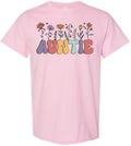 Women’s Auntie T-Shirt Floral Graphic Tee | Cute Retro Aunt Shirt | Gift for Aunt, Casual Short Sleeve Top