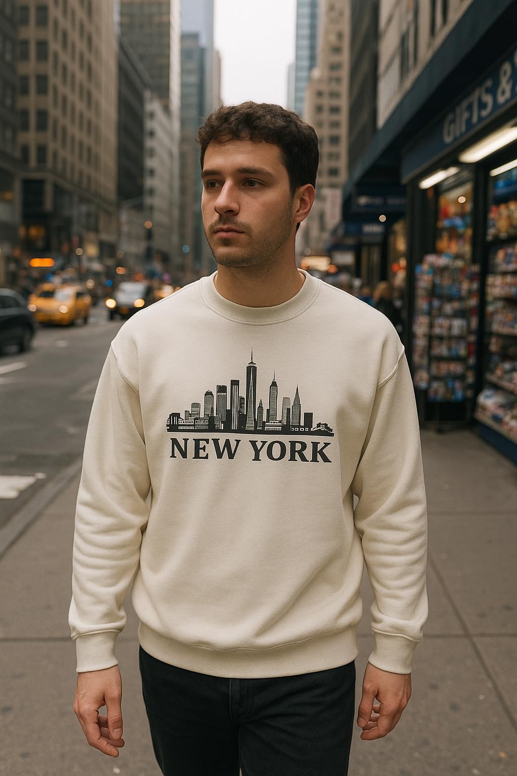 World and Space - New York Sweatshirt NYC Fleece Sweatshirt Graphic Sweatshirt Women Men Unisex
