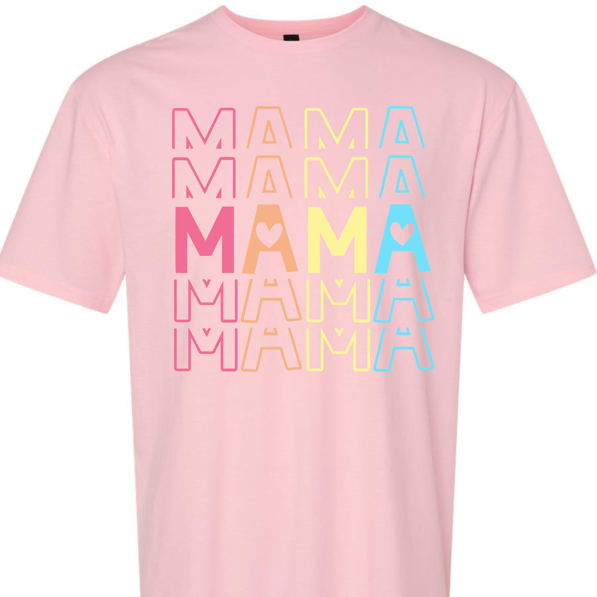 Mama Graphic T-Shirt with Pastel Heart for Women