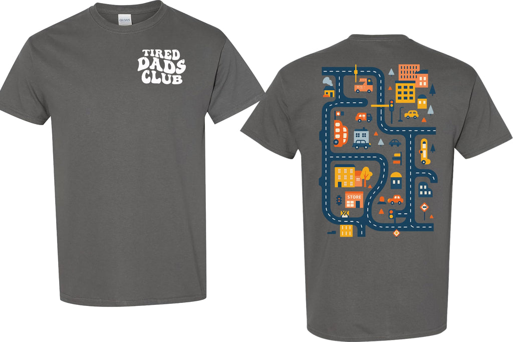 Tired Dads Club Shirt, Play Cars On Dad's Back Mat Road Car Race Track Shirt, Gift for Father