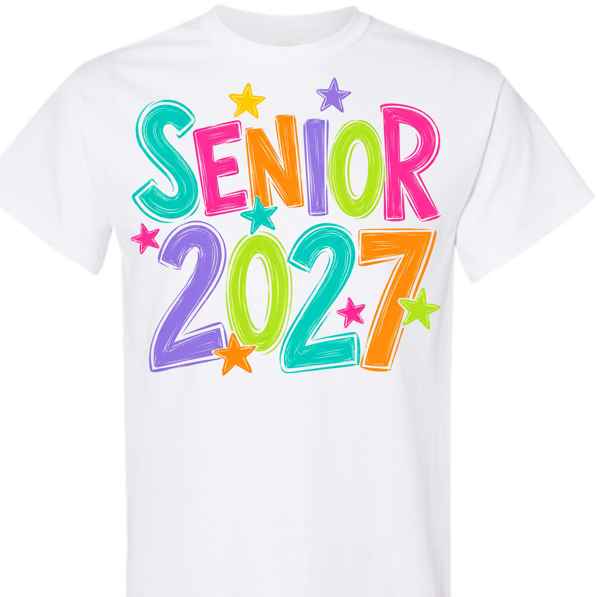 Senior 2027 Class of 2027 Colorful Graduation Graphic T-Shirt