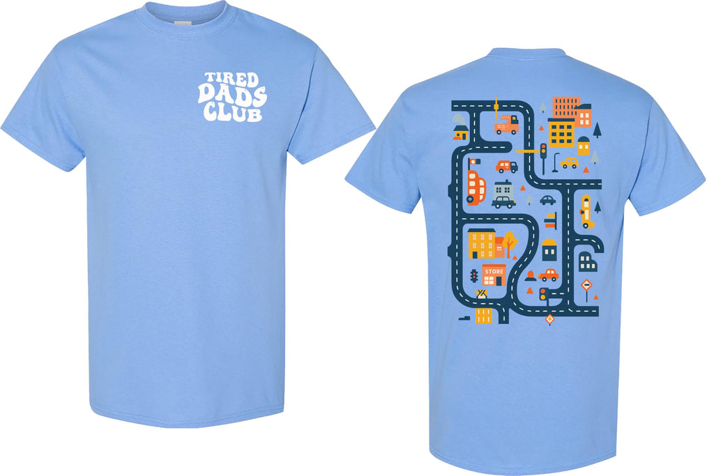 Tired Dads Club Shirt, Play Cars On Dad's Back Mat Road Car Race Track Shirt, Gift for Father