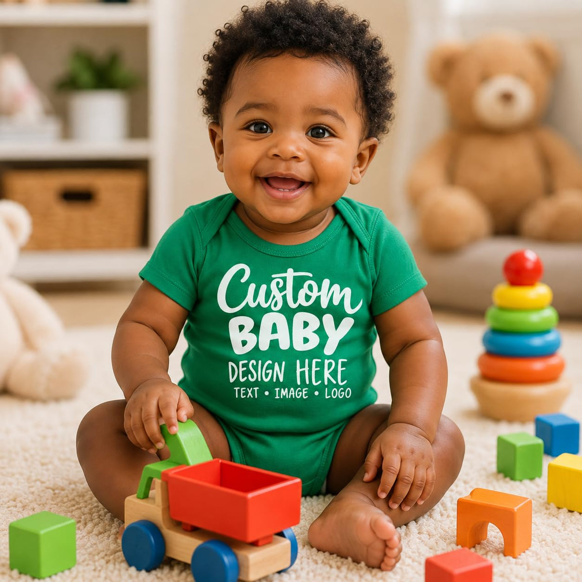 World and Space Custom Personalized Baby Bodysuit for Boys & Girls