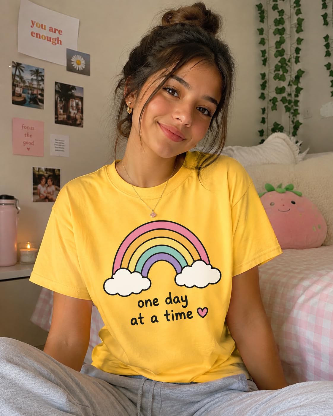 Women's Graphic Rainbow Casual Short Sleeve T-Shirt