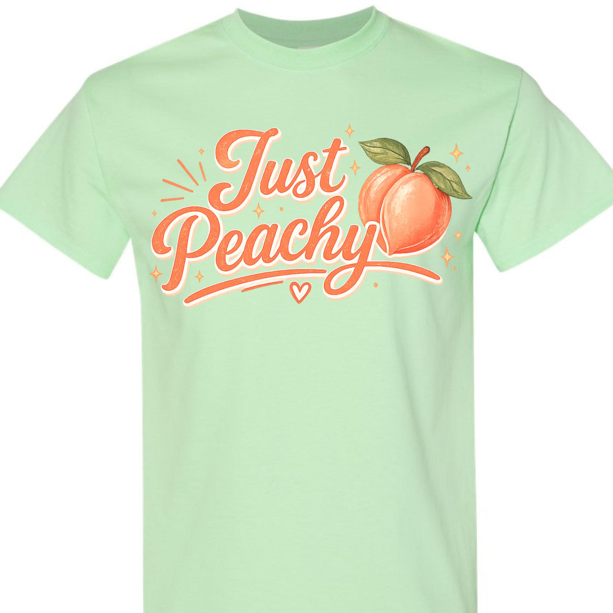 Just Peachy Shirt for Women, Cute Peach Graphic Tee, Aesthetic Summer Fruit T-Shirt, Funny Positive Vibe, Trendy Top