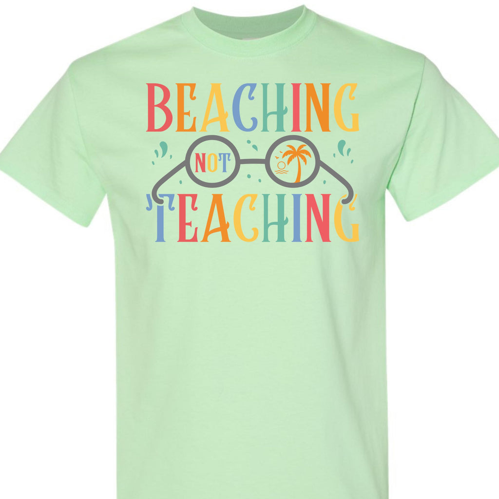 World and Space T-Shirt for Women, Funny Teacher Summer Vacation Tee, Retro Beach Graphic, 100% Cotton, Classic Fit
