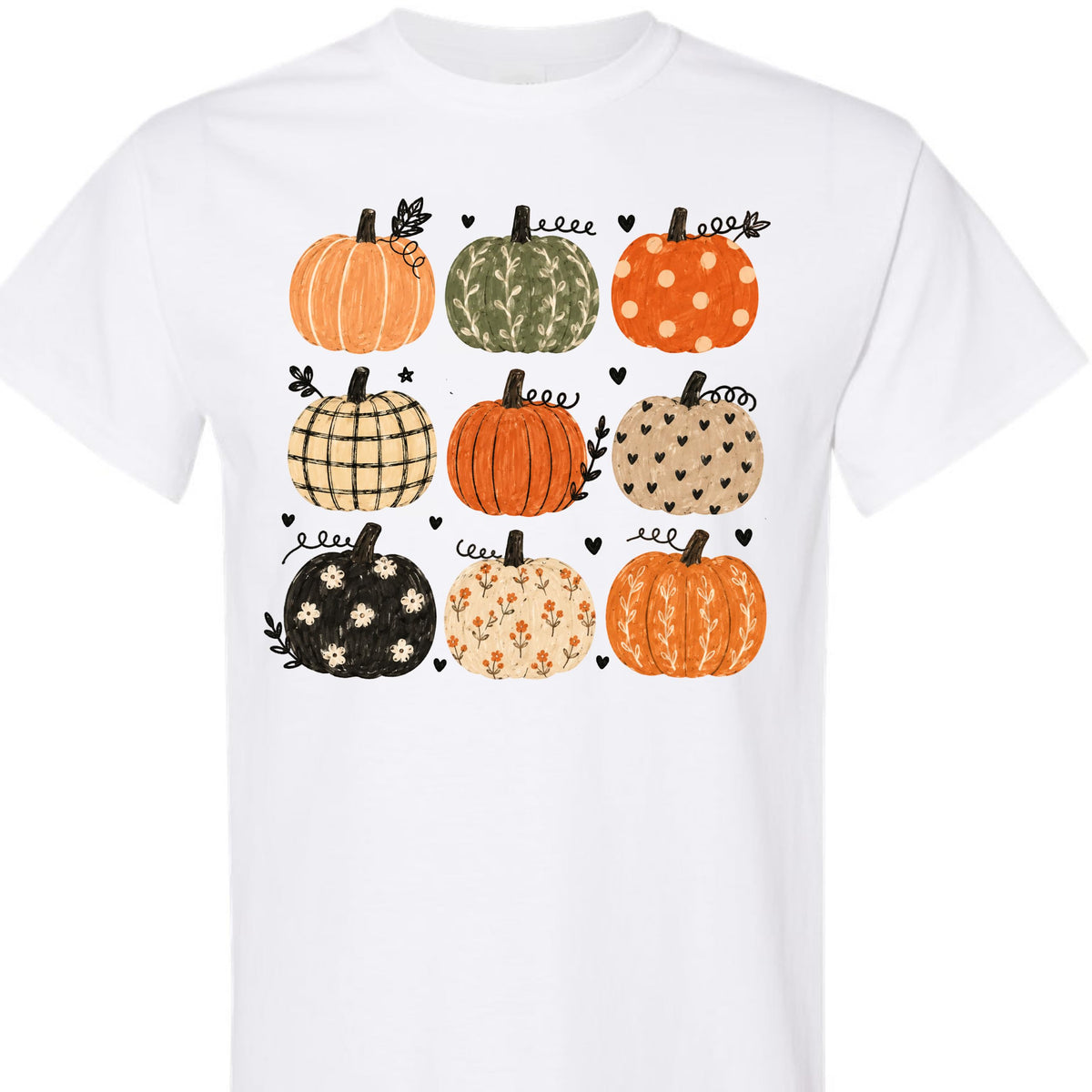 Fall Pumpkin Autumn Graphic T-Shirt for Women and Men