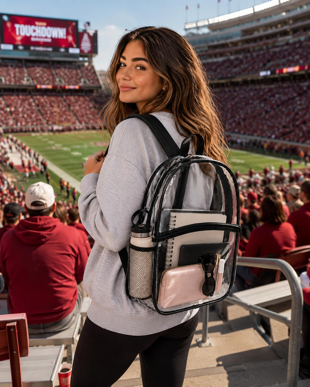 Clear Backpack, Stadium Approved Clear Bag for School, College, Sports, Concerts, and Travel
