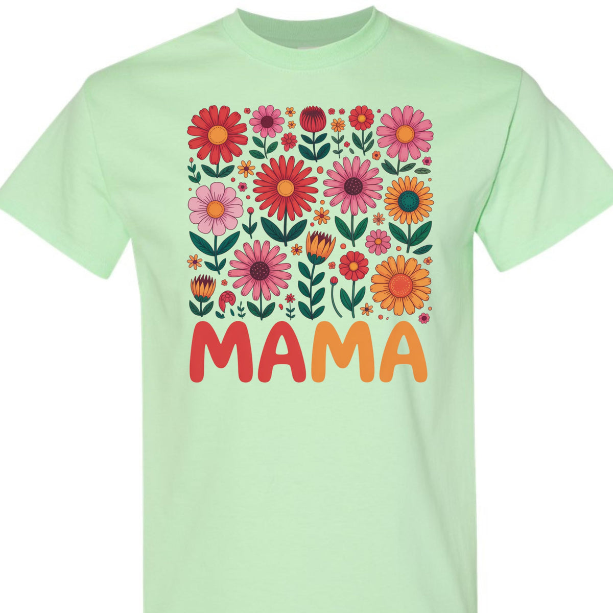 Mama Flower Shirt for Women, Cute Floral Graphic Tee, Retro Wildflower T-Shirt