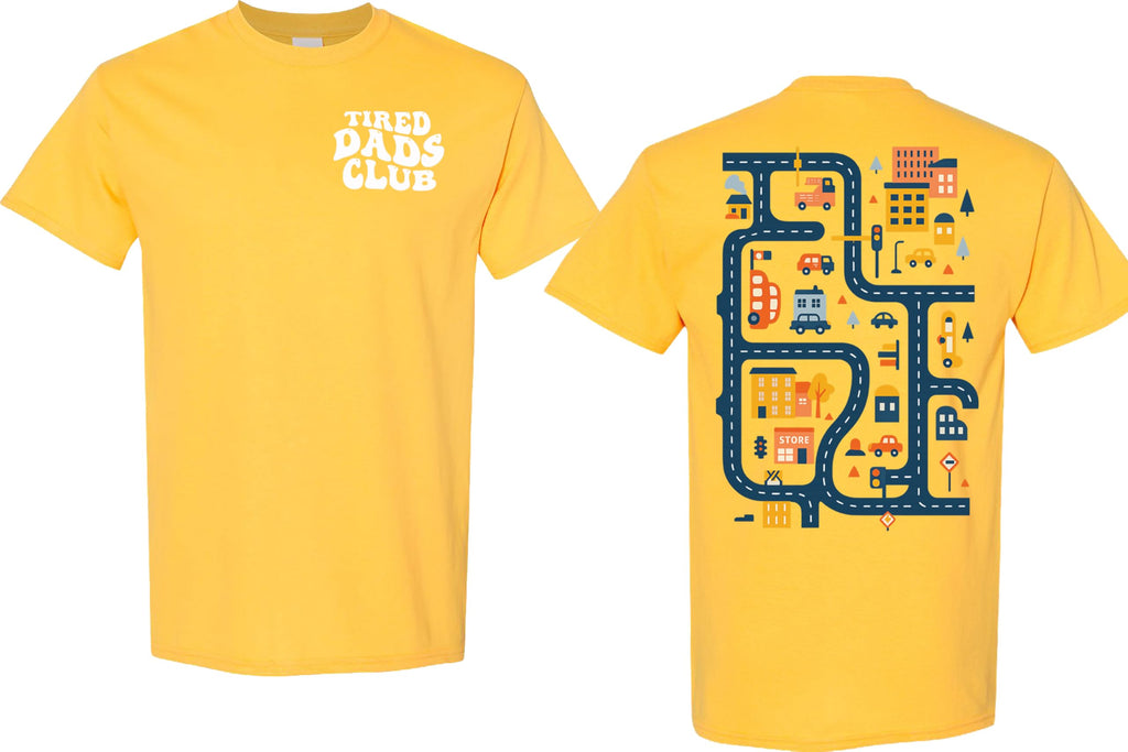 Tired Dads Club Shirt, Play Cars On Dad's Back Mat Road Car Race Track Shirt, Gift for Father