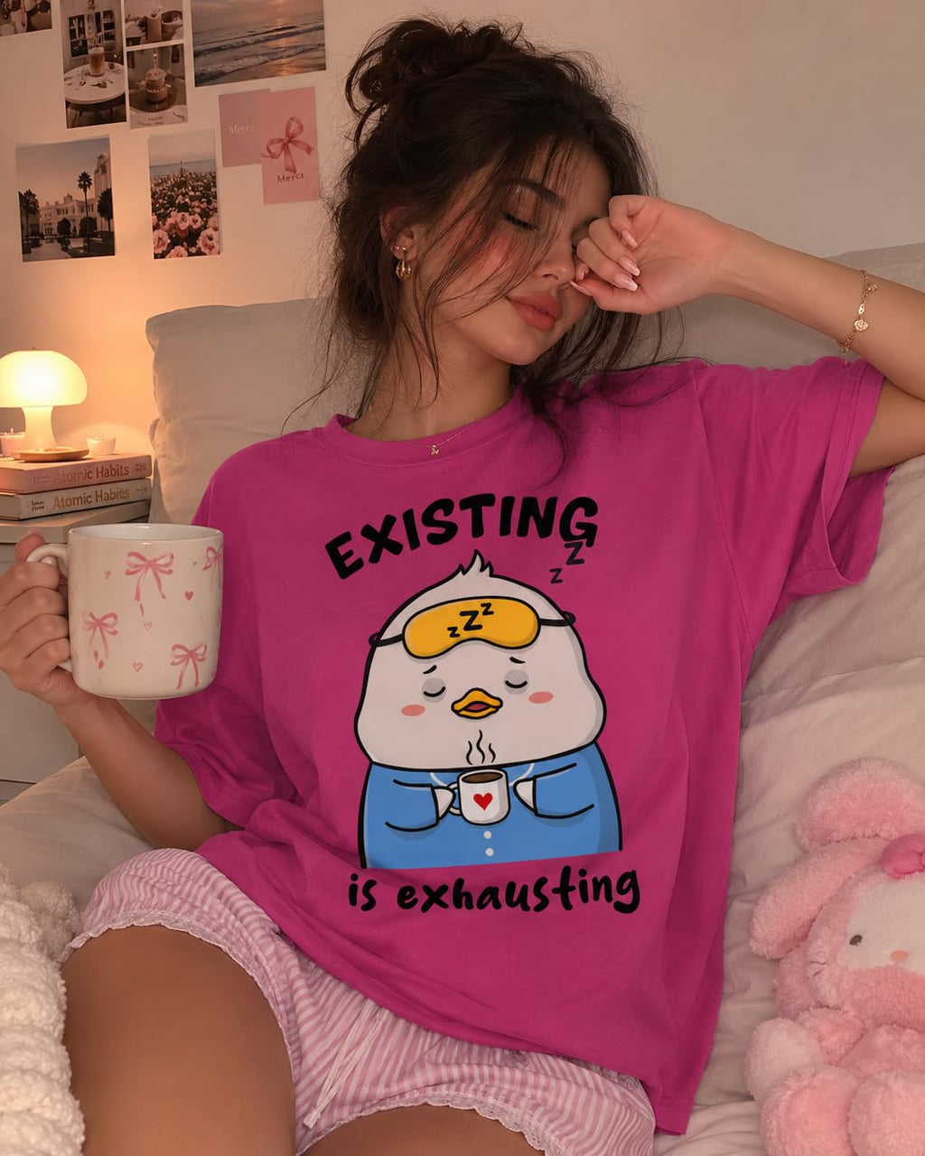 Funny Graphic T-Shirt with Cute Cartoon for Women and Men, Japanese