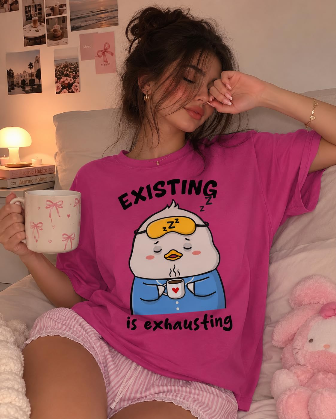 Funny Graphic T-Shirt with Cute Cartoon for Women and Men, Japanese