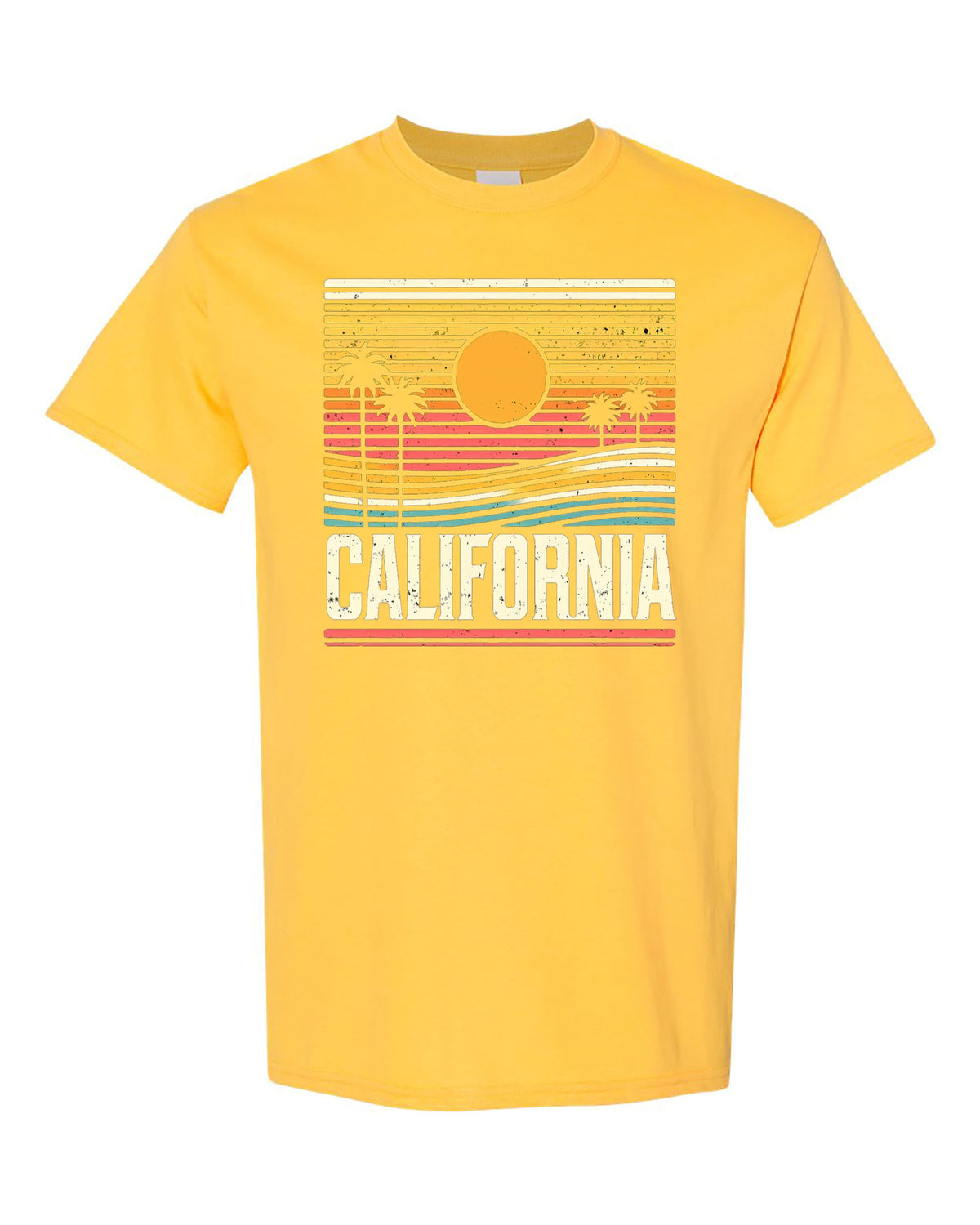 Vintage California Sunset T-Shirt, Beach Scene Graphic Tee, Cotton, Men & Women