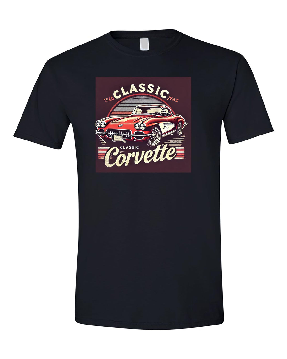 Vintage Corvette Graphic T-Shirt, Retro 1960s Red Corvette Design, Classic Car Enthusiast Tee