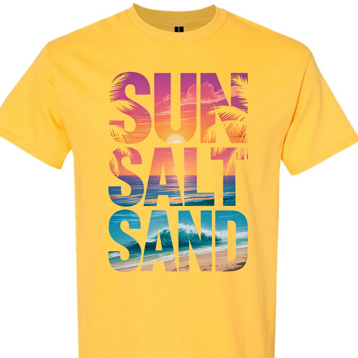 Sun Salt Sand Graphic Tee for Women Beach Vacation T-Shirt